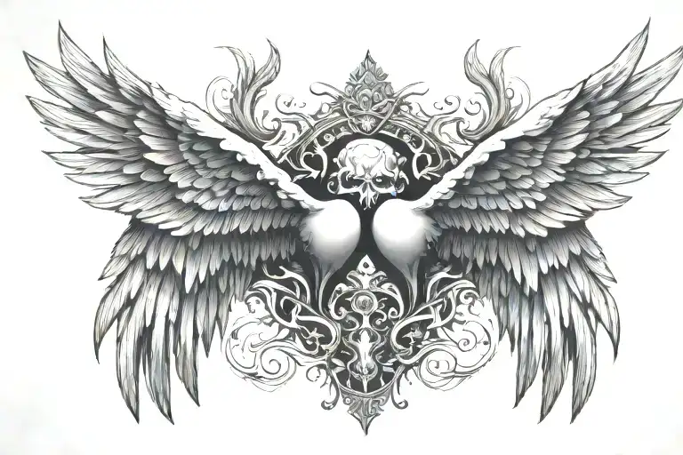 Good And Evil Wings Spread Wide Open