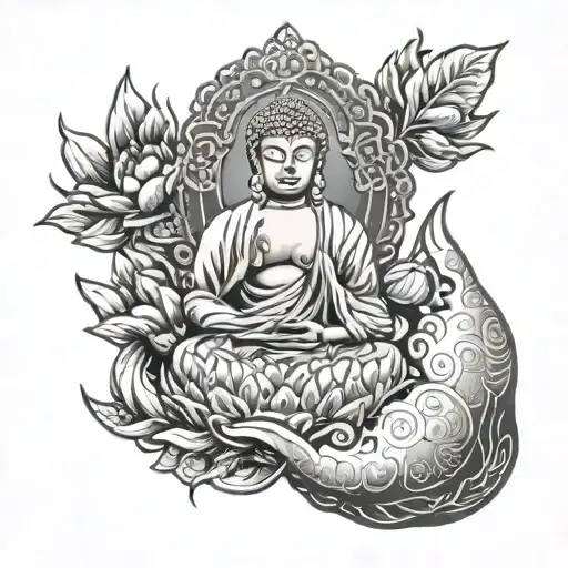 Hand Of Buddha With Om Mani Padme Om And Gate Gate Paragate Bodhi Suaha In Sanskrit