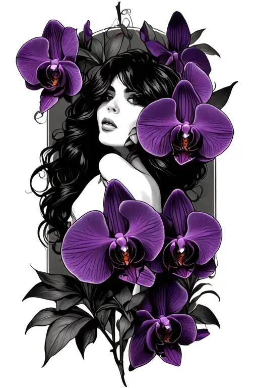 Rosario With Black Orchid And Violet Of The