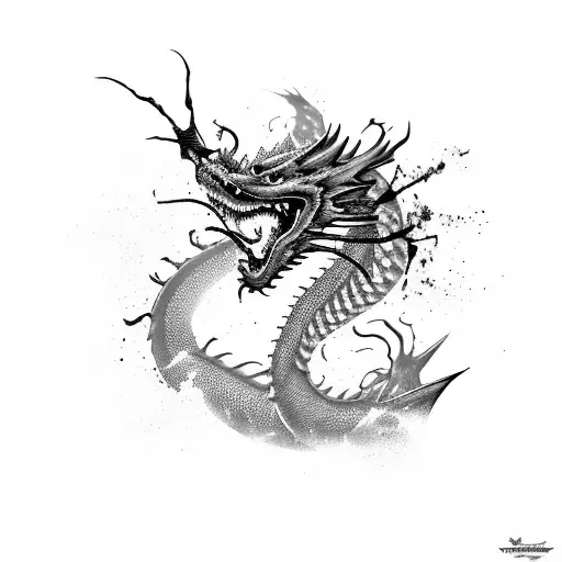 Dragon Ink Splatter