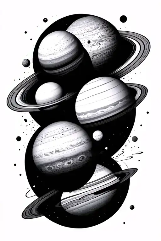 Planets Aligned Horizontally