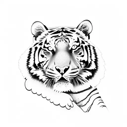 Tiger On Cherry Blossom Tree