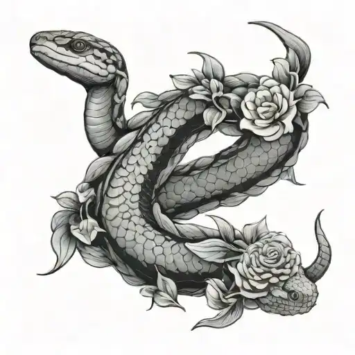 Snake Floral Moon Fase