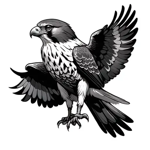 Peiragraine Falcon Black And White
