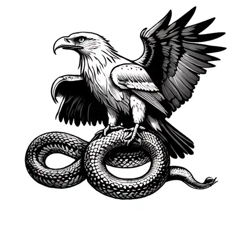Mexican Heritage Eagle And Snake Outer Forearm