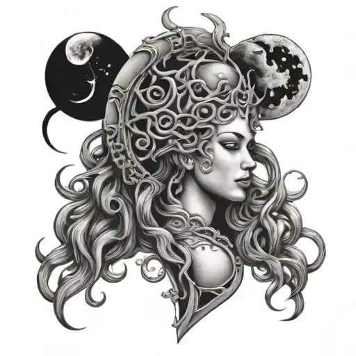 Moon Phases Fade Into Medusa Head Spine