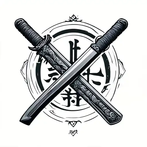 Katana Sword Overlapping Its Case