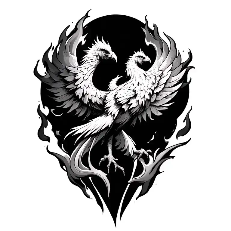 Phoenix In Fire Flames