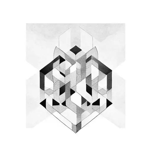 A Black And Grey Tattoo Showcasing A Geometric Pattern Inspired By The Love For Family