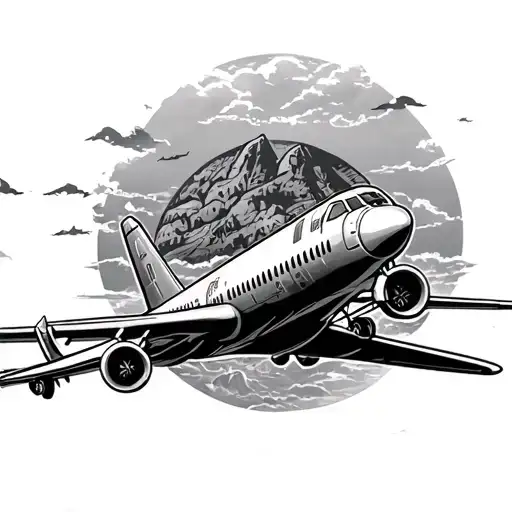 Plane Going To Bangladesh Country Fine Line