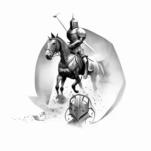 Knight On The Horse In Battle