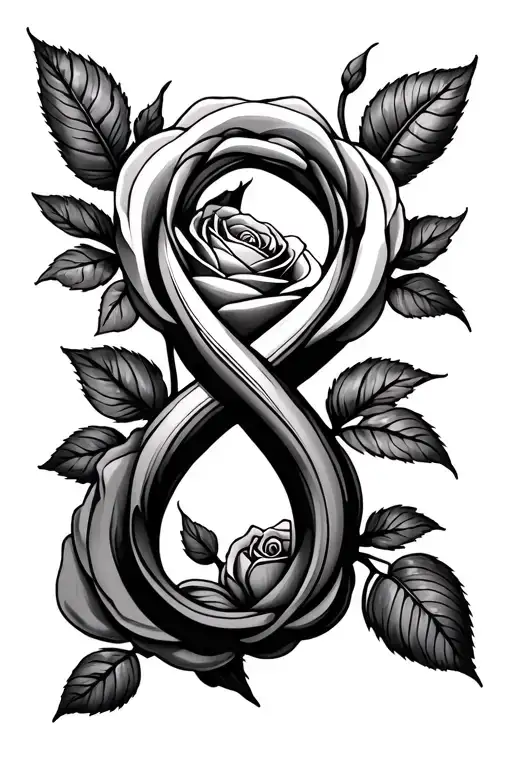 Rose In The Shape Of Infinity Sign