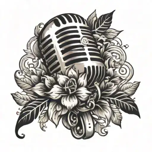A Vintage Microphone With Intricate Floral Designs