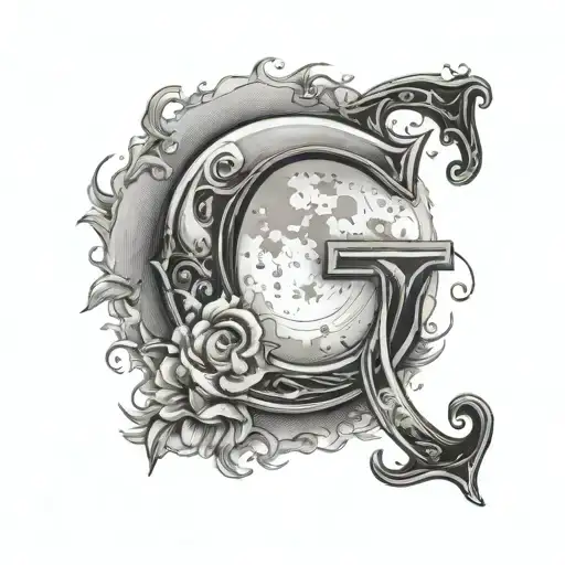 Letter G And Full Moon