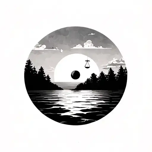 Minimaliste Tatoo Libra And Sunset