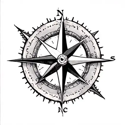 Compass Rose Pointing West
