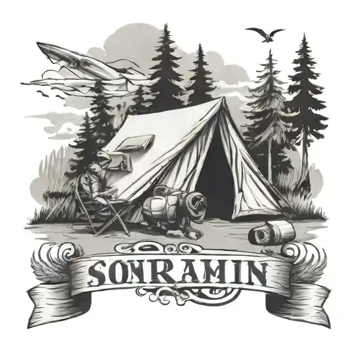 Son's Name Adrian With Camping Scene