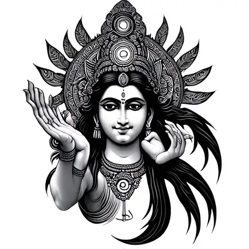 Hindu God Arm Holding A Chakra