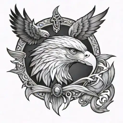 Eagle Eye On Symbolic Half Moon