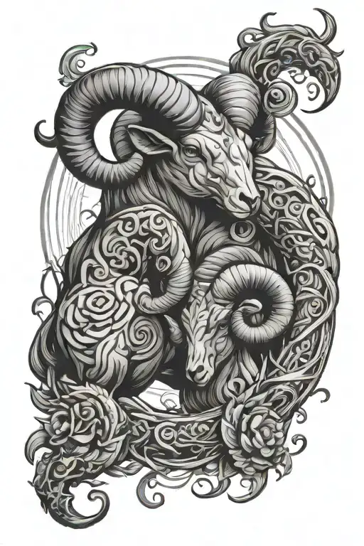Aries And Cancer Zodiac Sign Intertwined