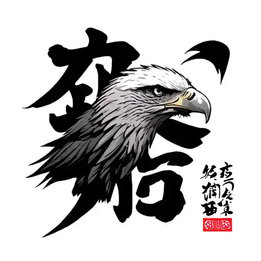 Eagle With Japanese Letters