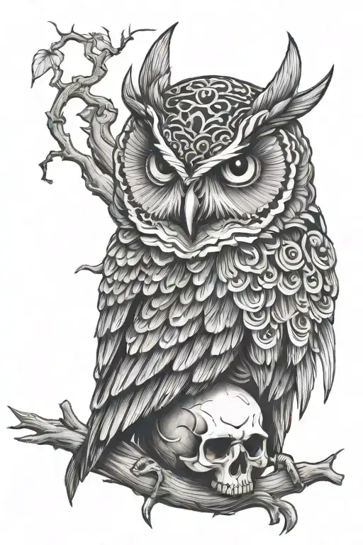 Owl And Skull