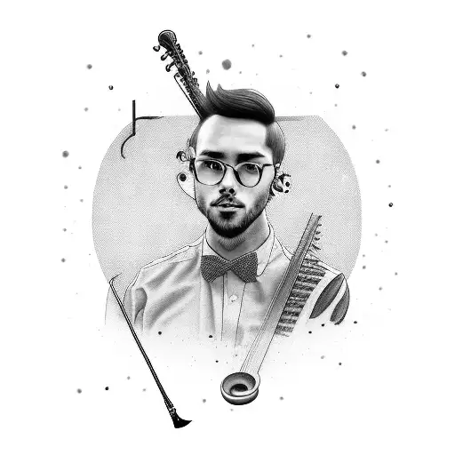 A Portrait Of Your Boyfriend Surrounded By Musical Instruments