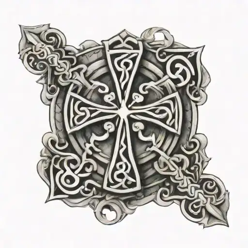 Celtic Cross With Mccallen Written In The Middle In Capital Letters