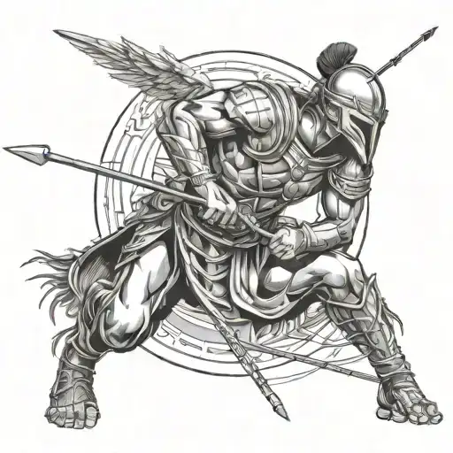Warrior On Knees While Shooting Arrows Transforming