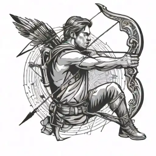 Injured Archer Shooting An Arrow