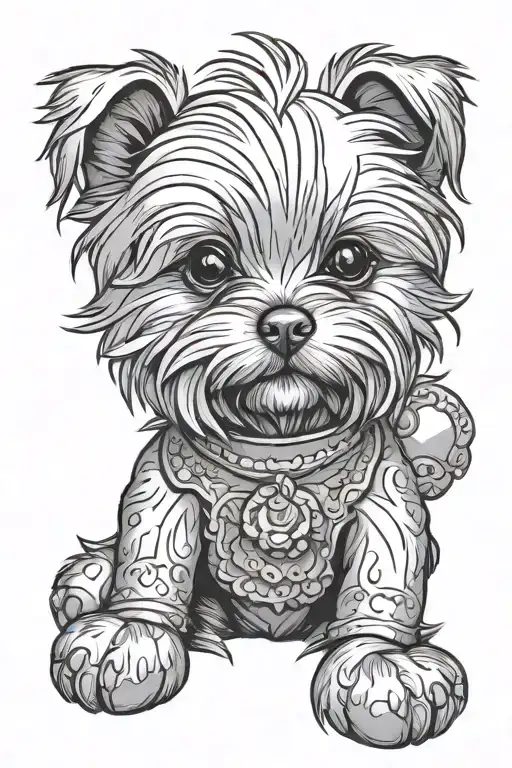 Yorkie With Teddy Bear