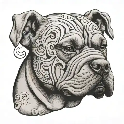 American Bully With A Skull Mask Inspired By La Parca