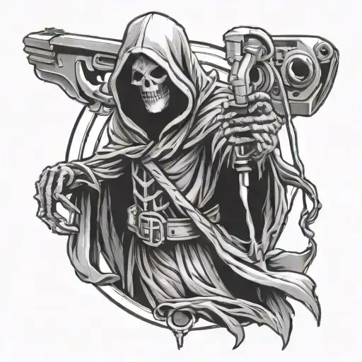 Grim Reaper Holding A Gaming Controller