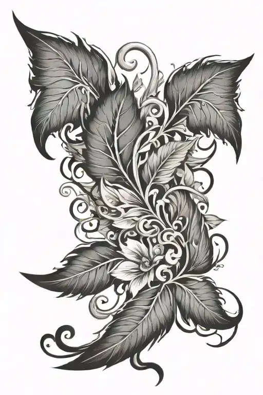 Leaf Vine And Angel Wing