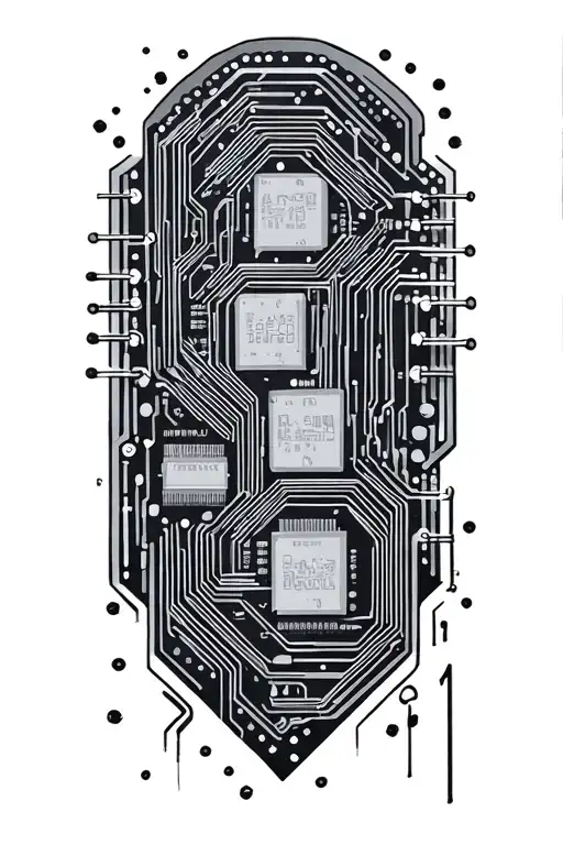 Circuit Board Tattoo Design