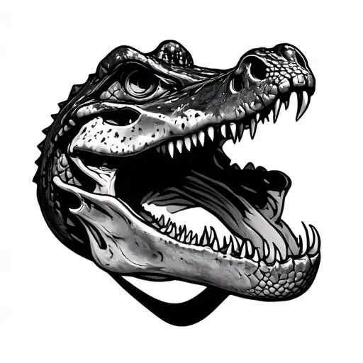 Alligator Skull With Mouth Open