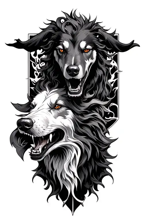 Hades And The Hellhound In Front Of A Olive Hain