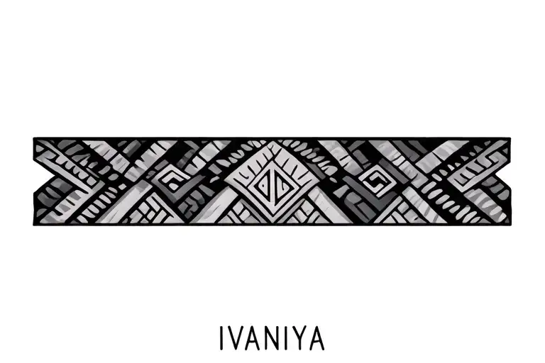 Arm Band With Geometric Patterns And Small Part Wiith The Name Of Ivaniya