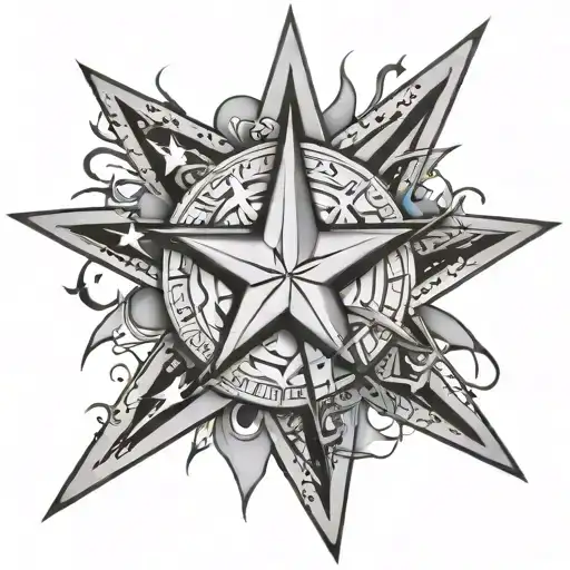 Star Design Containing The Letters Cegr