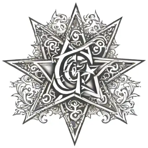 Star Design Containing The Letters C E G R