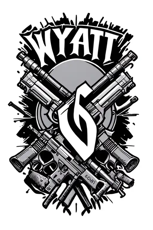 English Name Wyatt And Asian Weapons Like Guns