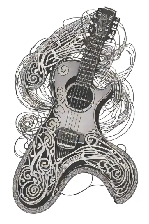 Guitar Strings Transforming Into Musical Notes