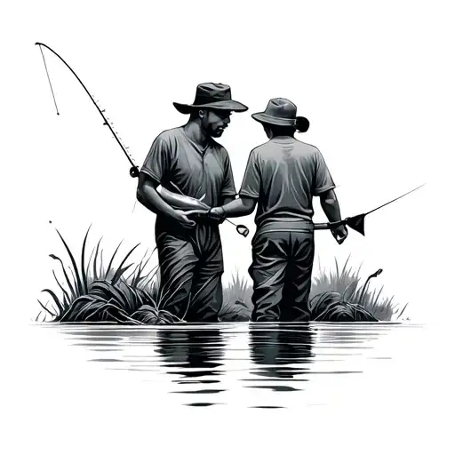 Father And Sons Fishing