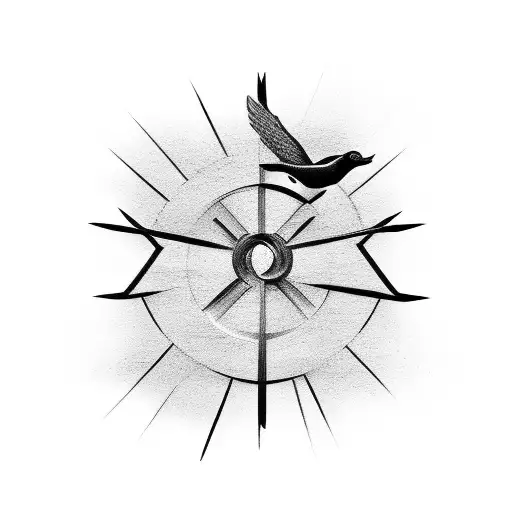 A Minimalist Cross Made Of Fish And Bird Silhouettes