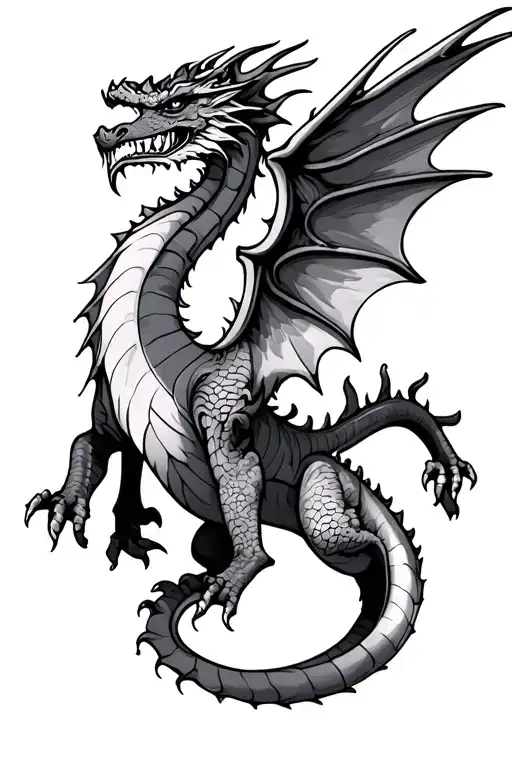 English Dragon With Cornish Flag For Wings