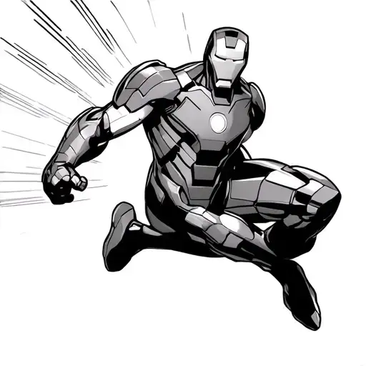 Iron Man Flying In A Straight Line