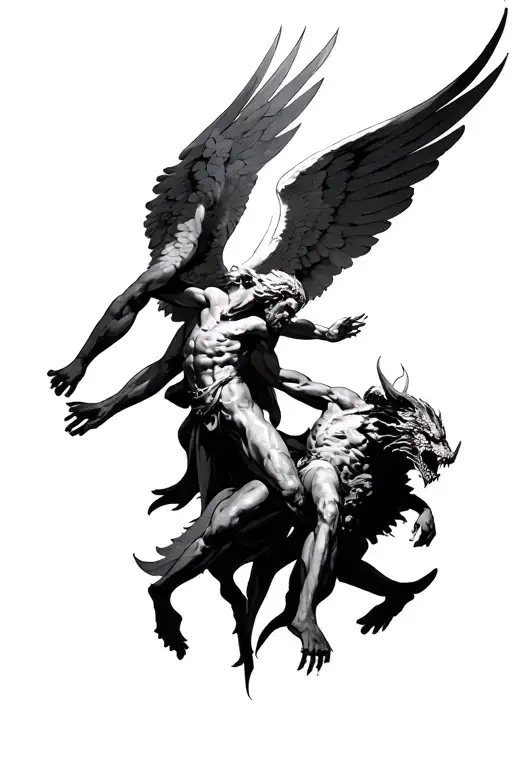 Archangel Defeating Demon