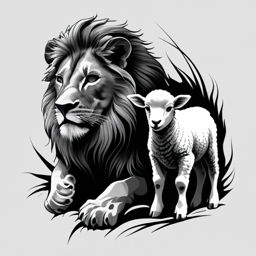 Lion and lamb Tattoo idea
