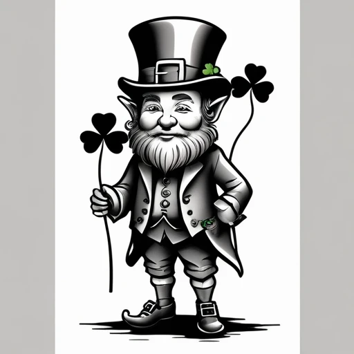 Leprechaun with clover Tattoo idea