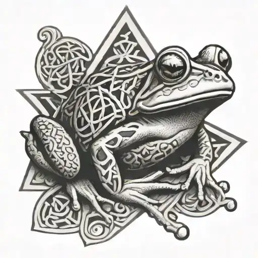 Puerto Rican Frog With Celtic Knot With Bjj Triangle